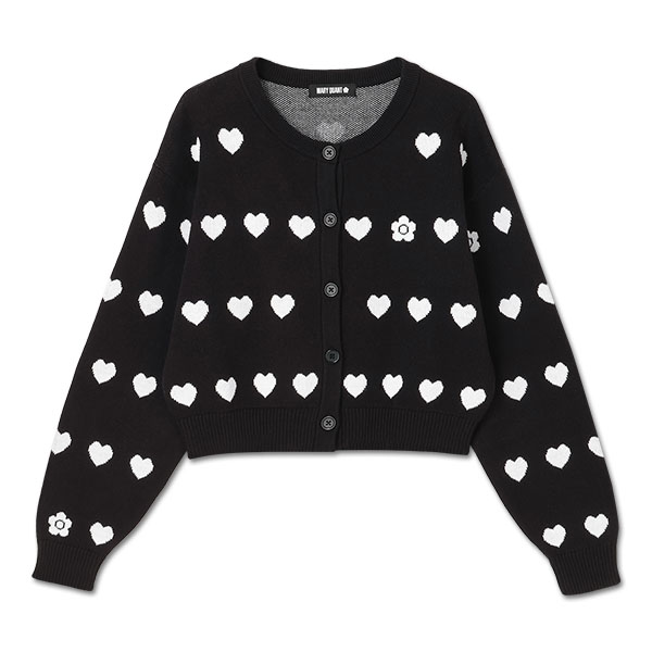 ラインハートニット カーディガン（ブラック）