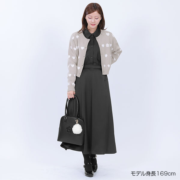 ラインハートニット カーディガン（グレー）