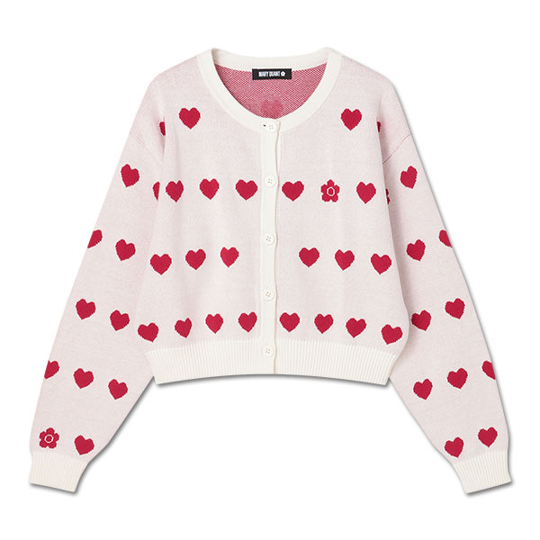 ラインハートニット カーディガン（アイボリー）