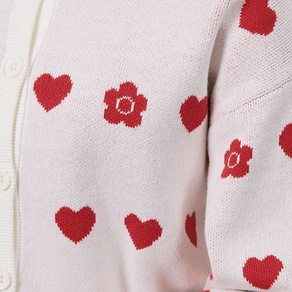 ラインハートニット カーディガン（アイボリー）