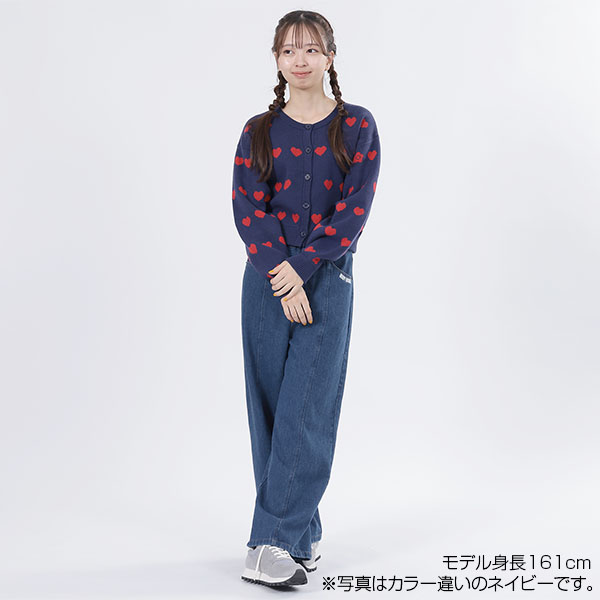 ラインハートニット カーディガン（アイボリー）