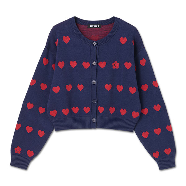 ラインハートニット カーディガン（ネイビー）