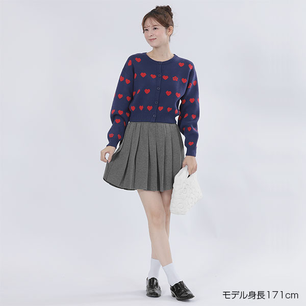 ラインハートニット カーディガン（ネイビー）