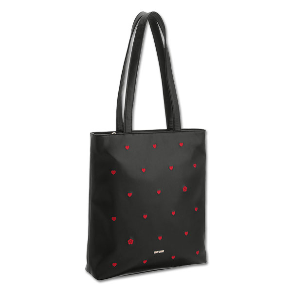 ハート刺繍 トート（ブラック）