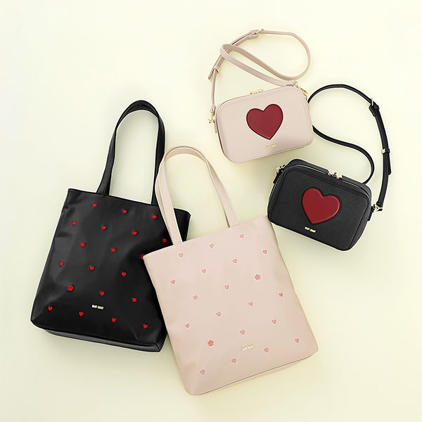 ハート刺繍 トート（ブラック）