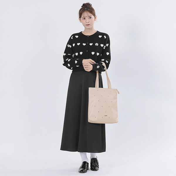 ハート刺繍 トート（ピンク）