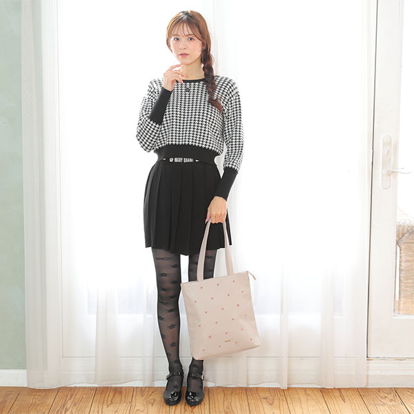 ハート刺繍 トート（ピンク）