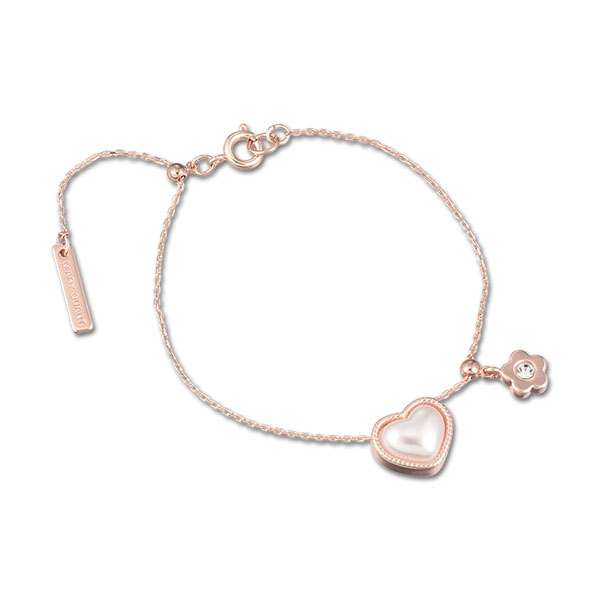 ハートパール ブレスレット（ピンクゴールド）