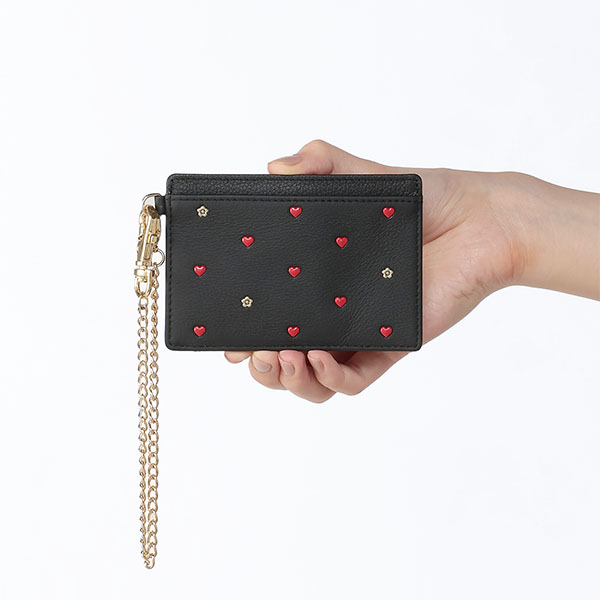 ハートフロート シングルパスケース（ブラック）