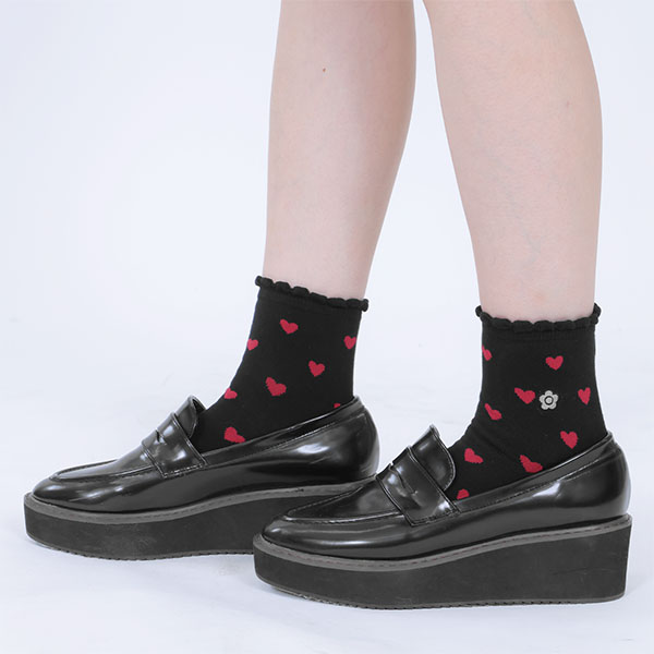 ハート ソックス（ブラック）