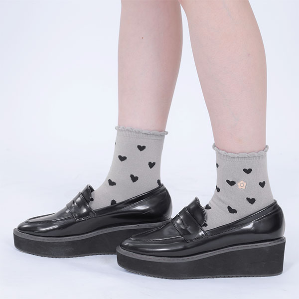 ハート ソックス（グレー）