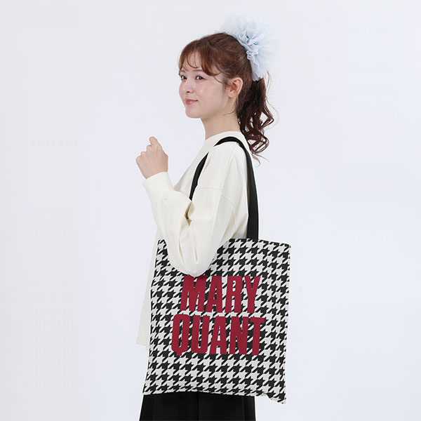 ポリキャンバスロゴ トート（ブラック×ホワイト）