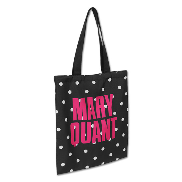 ポリキャンバスロゴ トート（ブラック×ピンク）