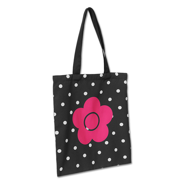 ポリキャンバスロゴ トート（ブラック×ピンク）