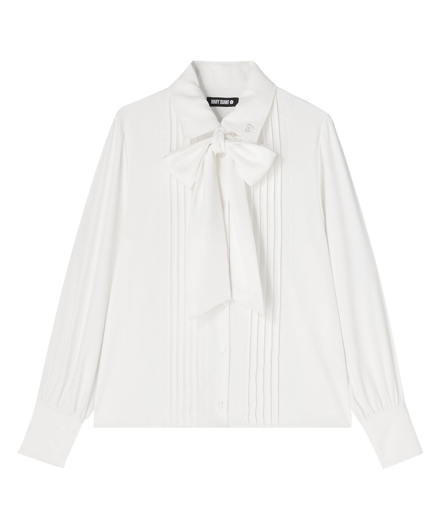 梯子レースピンタック ブラウス（ホワイト）