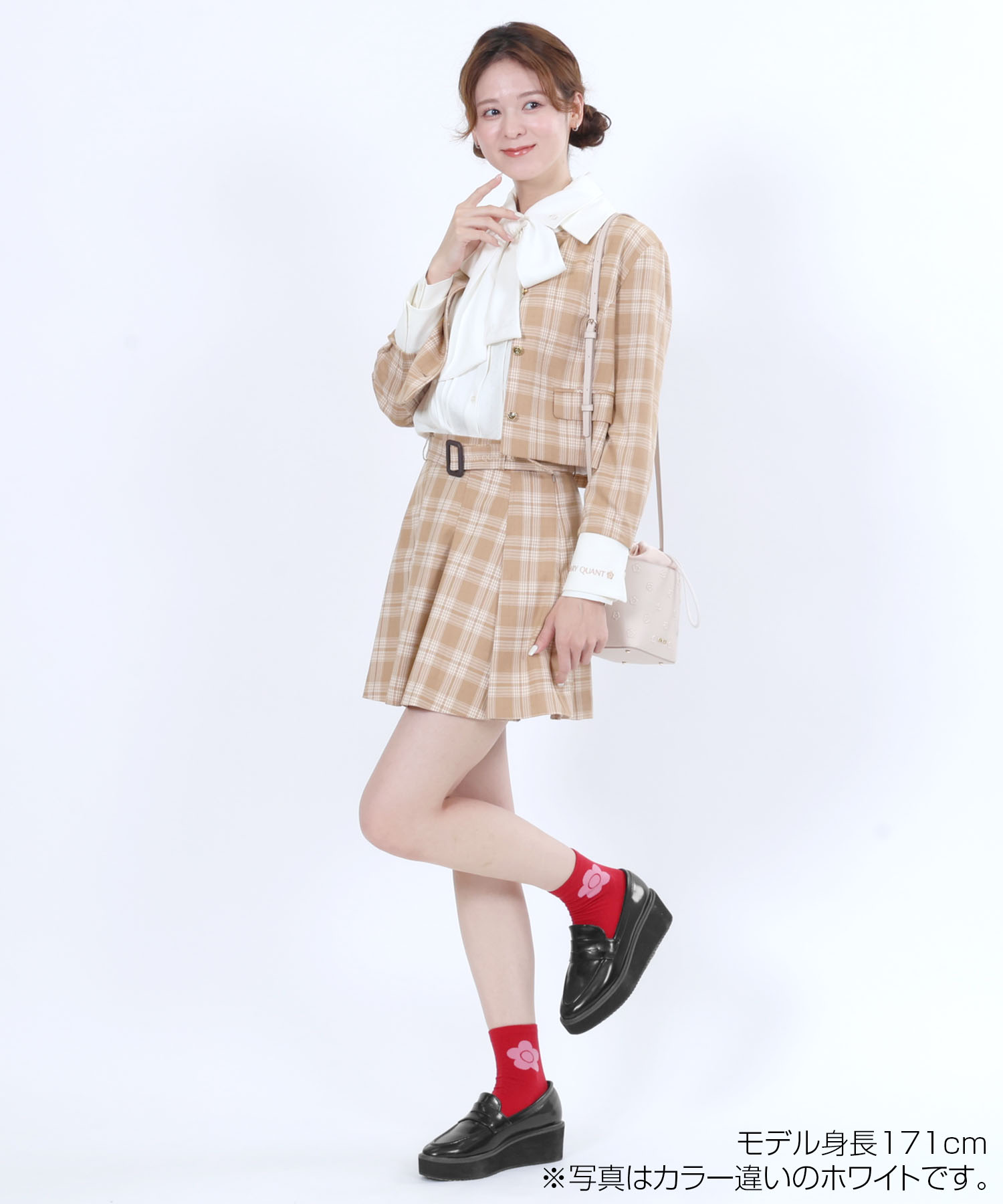 梯子レースピンタック ブラウス（ブルー）