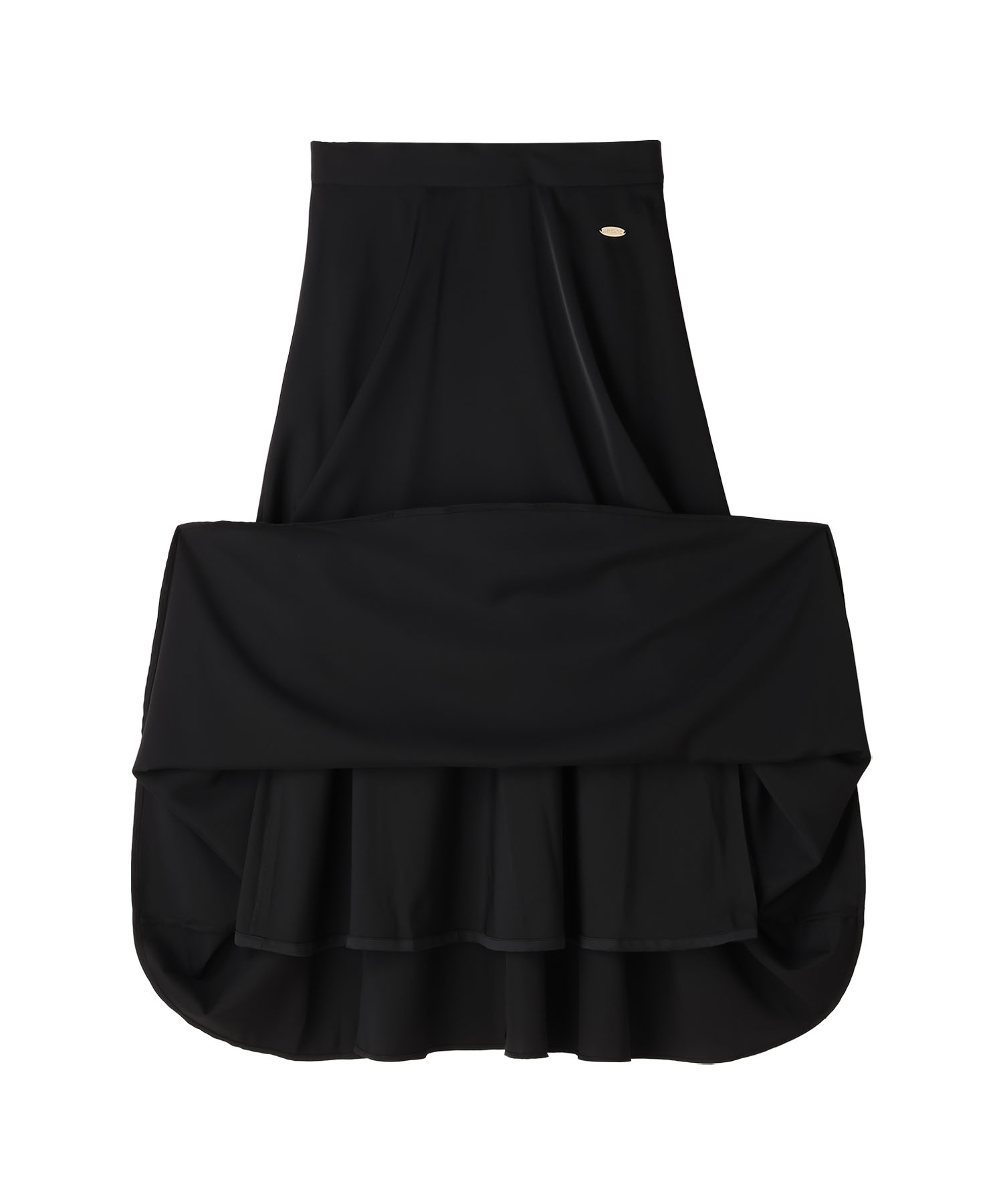 ミモレ丈フレア スカート（ブラック）