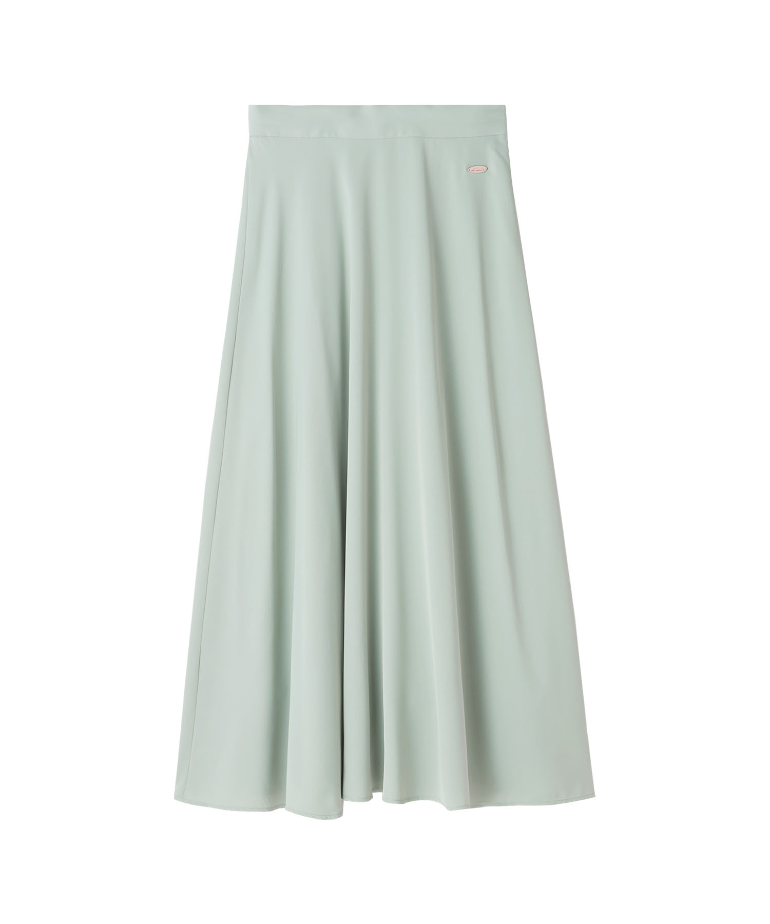 ミモレ丈フレア スカート（ライトグリーン）