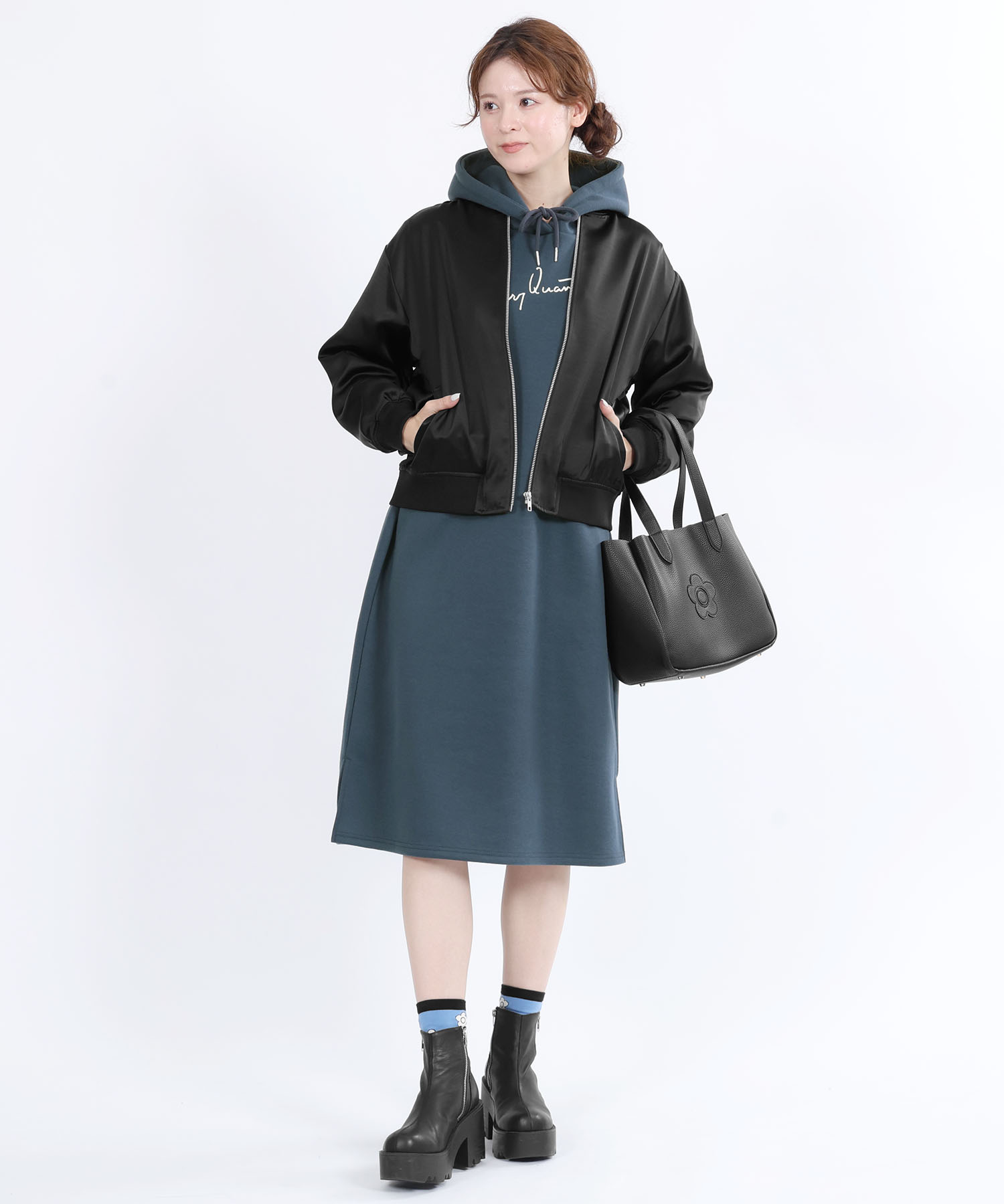 シュリンクWフェイス トート（ブラック）