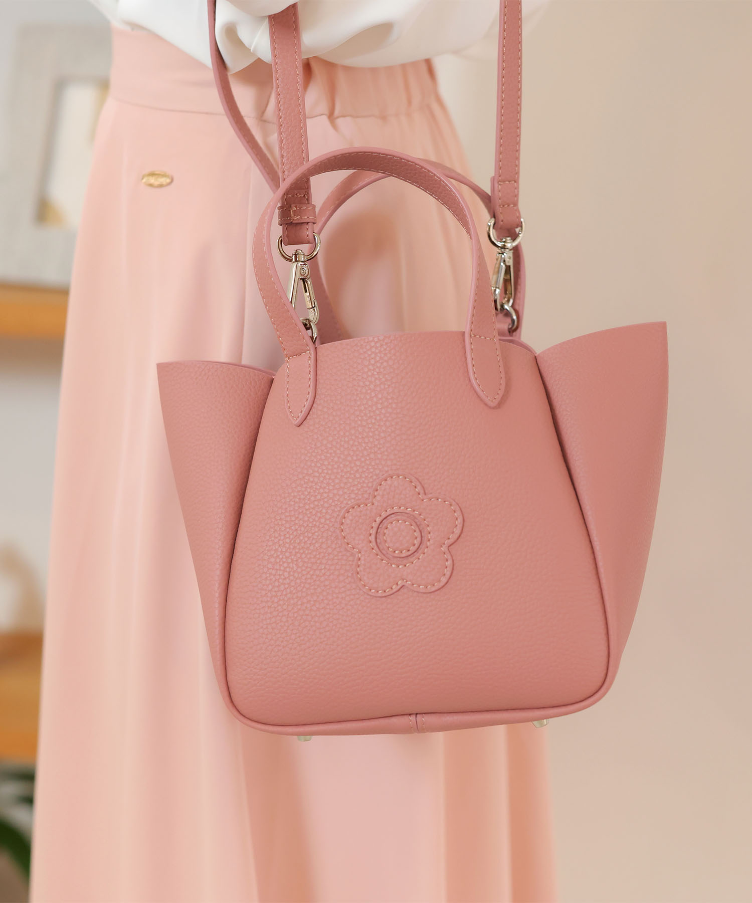 シュリンクWフェイス 2WAYミニトート（ピンク）