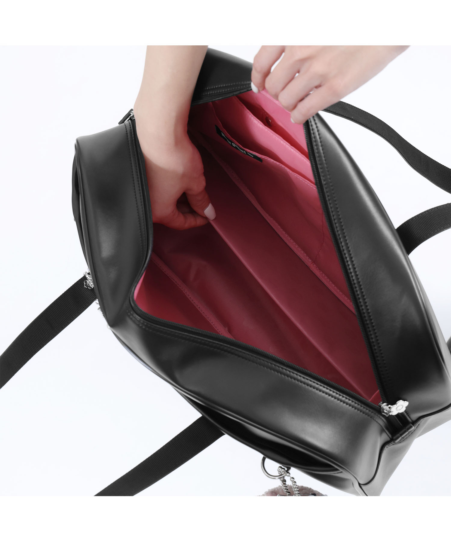 デイジーエンボス スクールバッグ（ブラック）