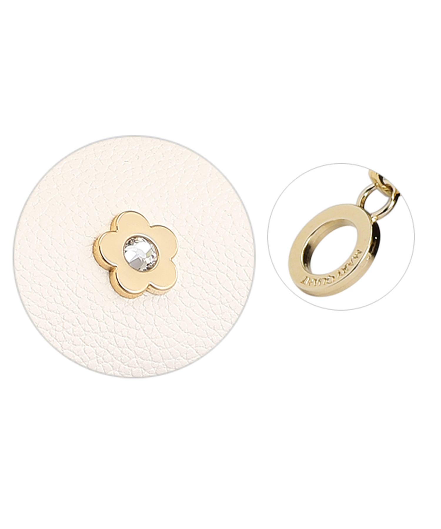 ビジューデイジー スクエアペンケース（ホワイト）