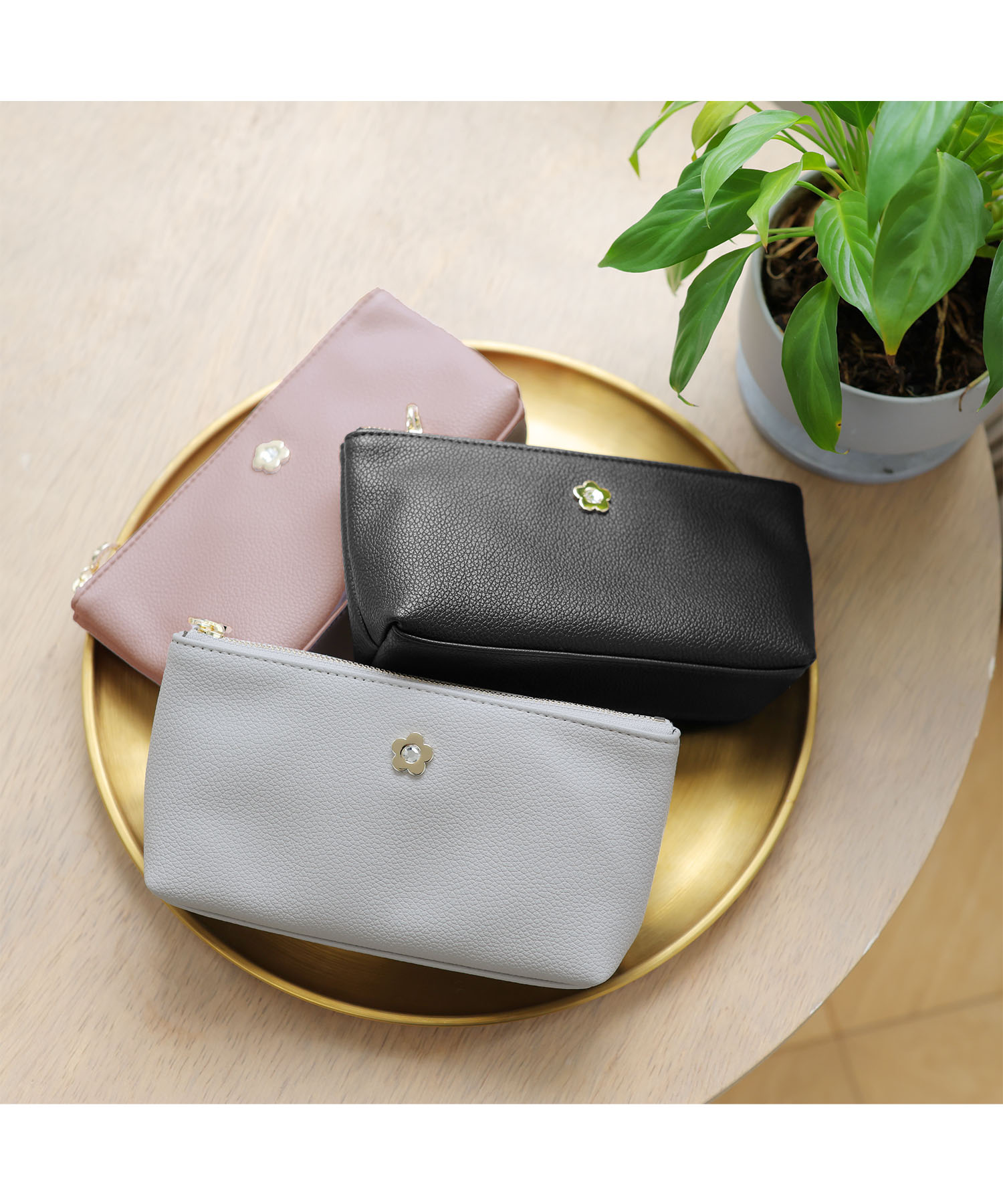 ビジューデイジー 舟型ペンケース（パープル）