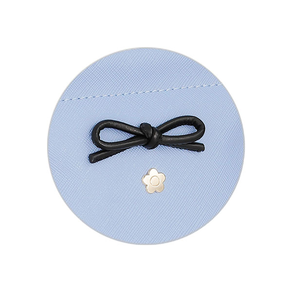 サフィアーノリボン バネクチポーチ（サックスブルー）