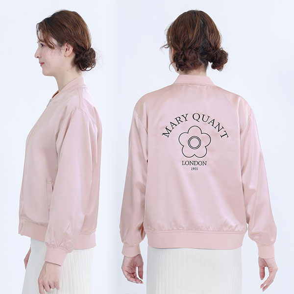バックロゴサテン ブルゾン（ピンク）
