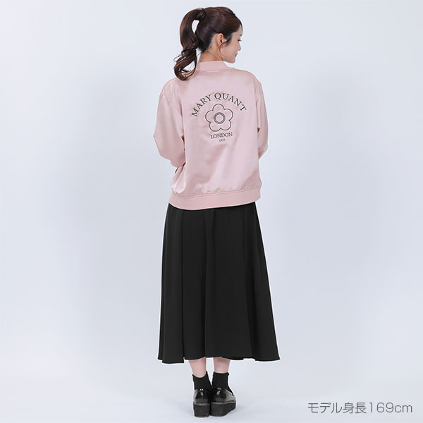 バックロゴサテン ブルゾン（ピンク）