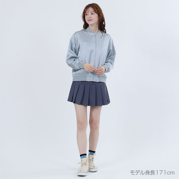 バックロゴサテン ブルゾン（ブルー）