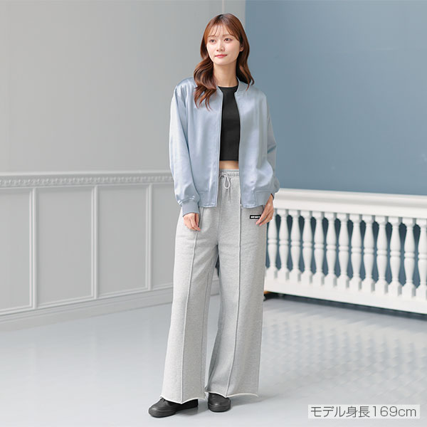 バックロゴサテン ブルゾン（ブルー）