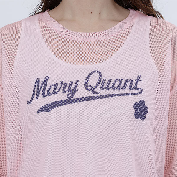 ベースボールロゴメッシュ Tシャツ（ピンク）