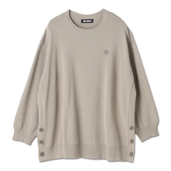 サイドボタンニット プルオーバー（グレージュ）