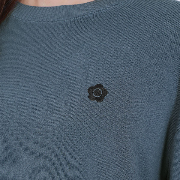 サイドボタンニット プルオーバー（ブルー）