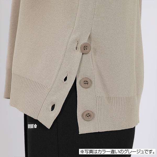 サイドボタンニット プルオーバー（ブルー）