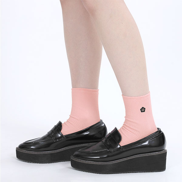 ベーシックリブ ソックス（ピンク）