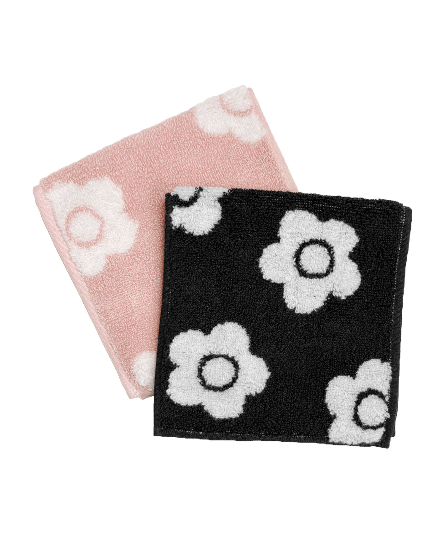 デイジーパターンハーフ タオルセット（ブラック）