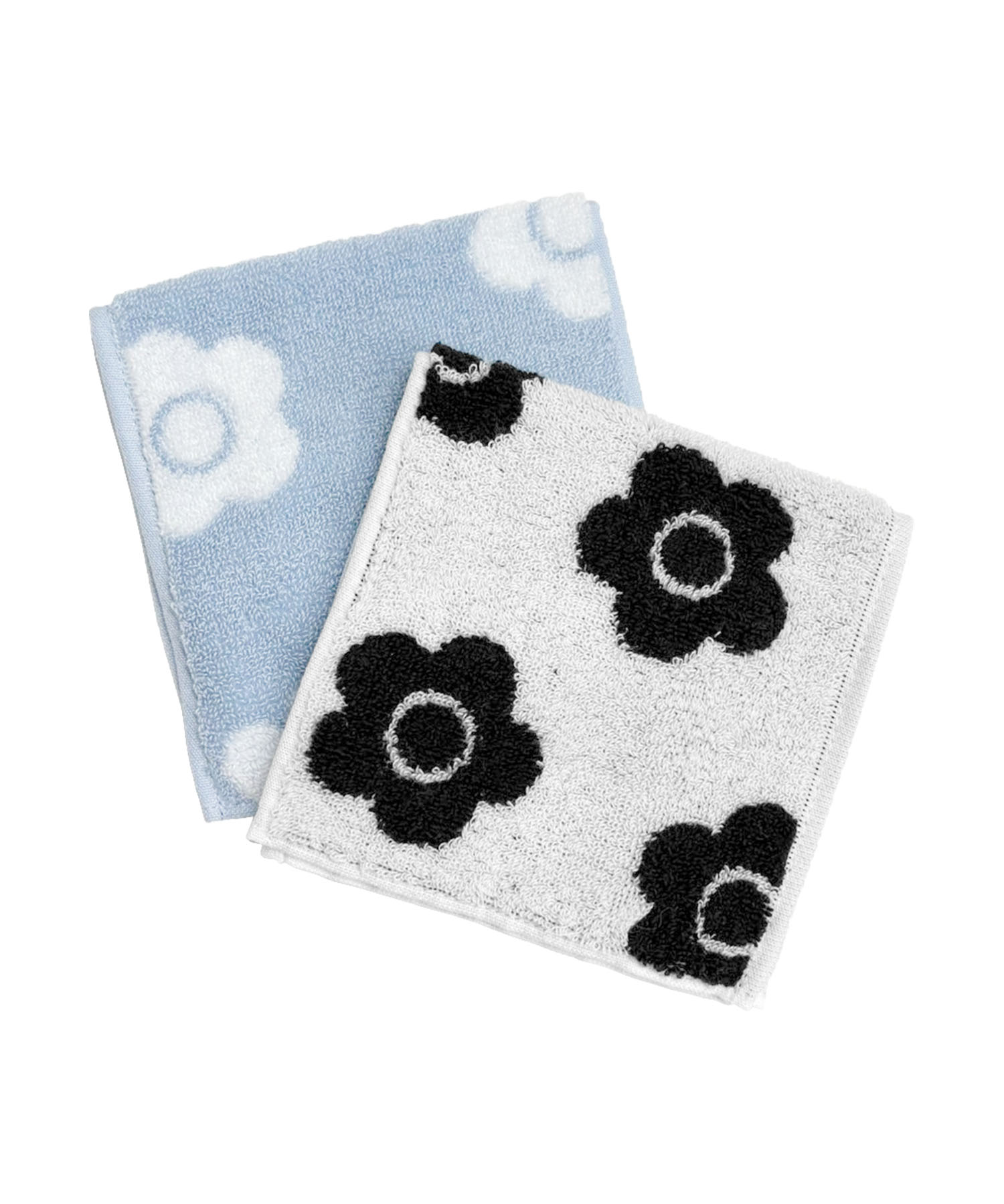 デイジーパターンハーフ タオルセット（ホワイト）