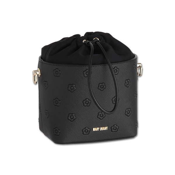 シンプルエンボスデイジー ドロストショルダー（ブラック）