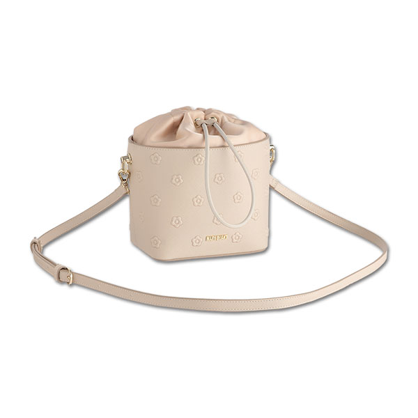 シンプルエンボスデイジー ドロストショルダー（ベージュ）