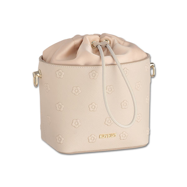 シンプルエンボスデイジー ドロストショルダー（ベージュ）