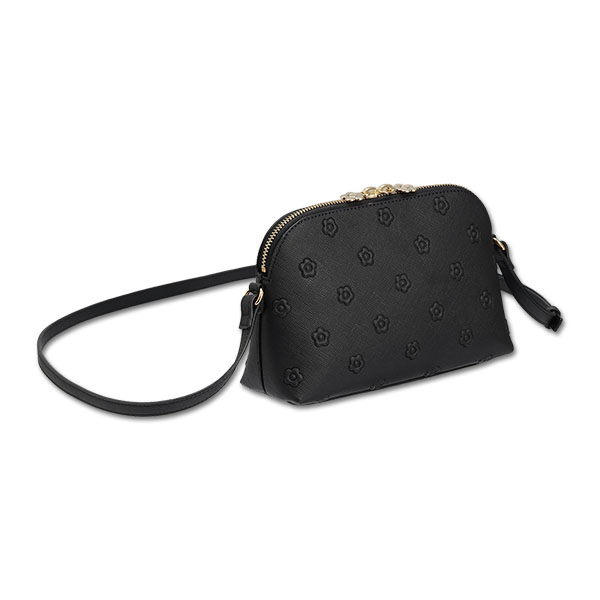 シンプルエンボスデイジー ポシェット（ブラック）