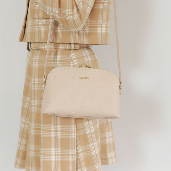 シンプルエンボスデイジー ポシェット（ベージュ）