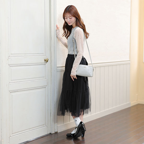 シンプルエンボスデイジー ポシェット（ライトブルー）