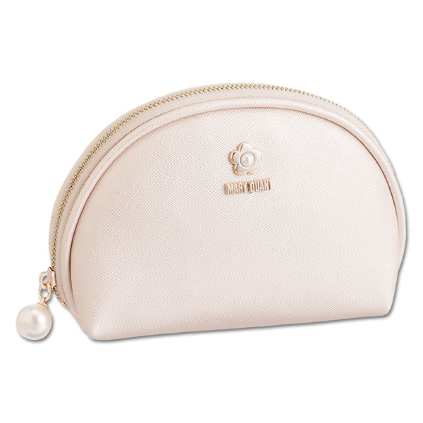 サフィアーノパール ラウンドポーチ（パールピンク）