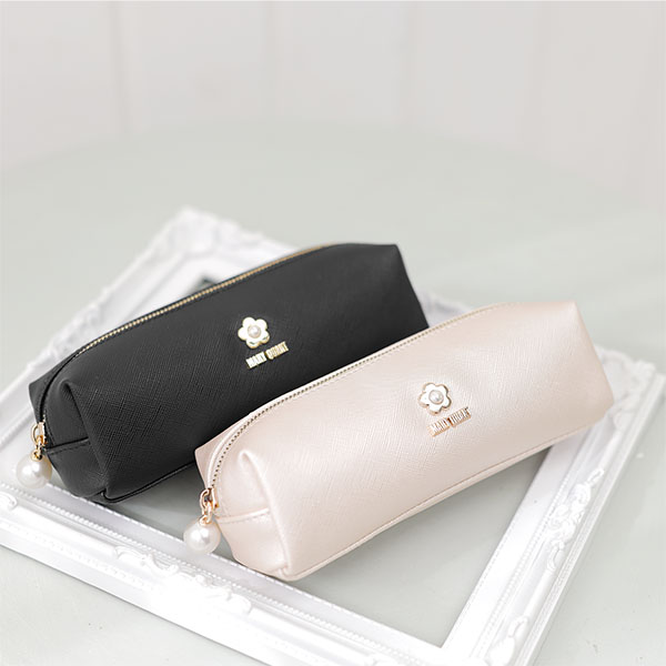 サフィアーノパール スクエアペンケース（ブラック）