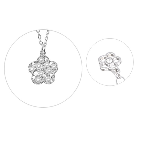 パールクラスタ ネックレス（シルバー）