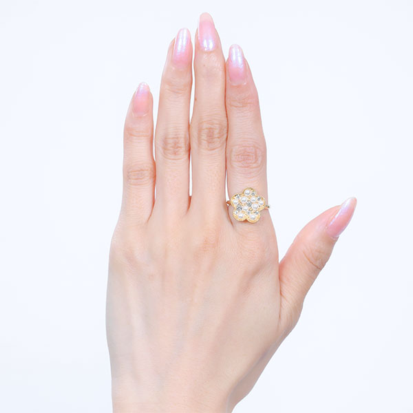 パールクラスタ リング（ゴールド）