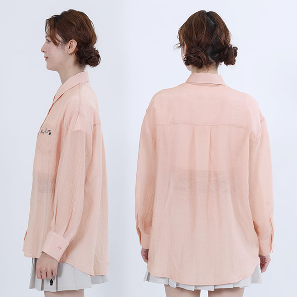 シアーUVシャツ ブラウス（ピンク）